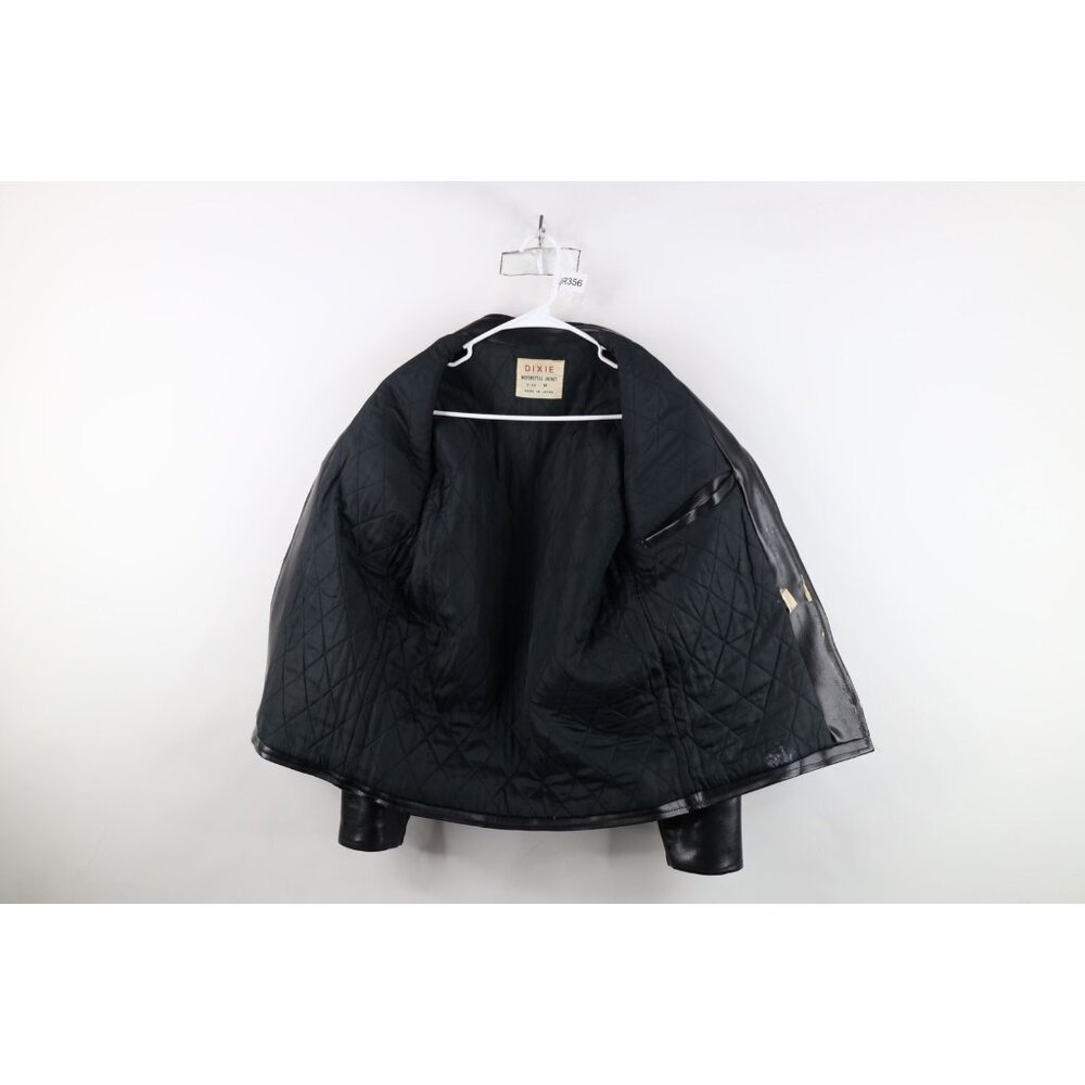 Vtg 70s Streetwear Mens Medium Distressed Faux Leather Motorcycle Jacket Japan - Picture 13 of 16
